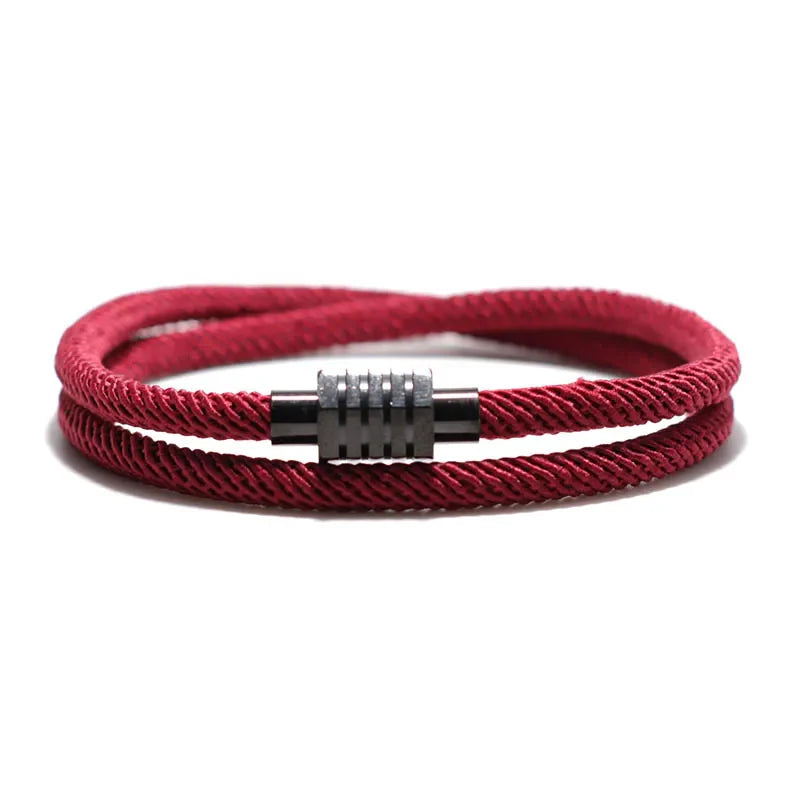 New Lucky Red Thread Bracelet Homme Female Unfading Stainless Steel Braslet Distance Magnet Braclet Gift For Lovers Pulseira