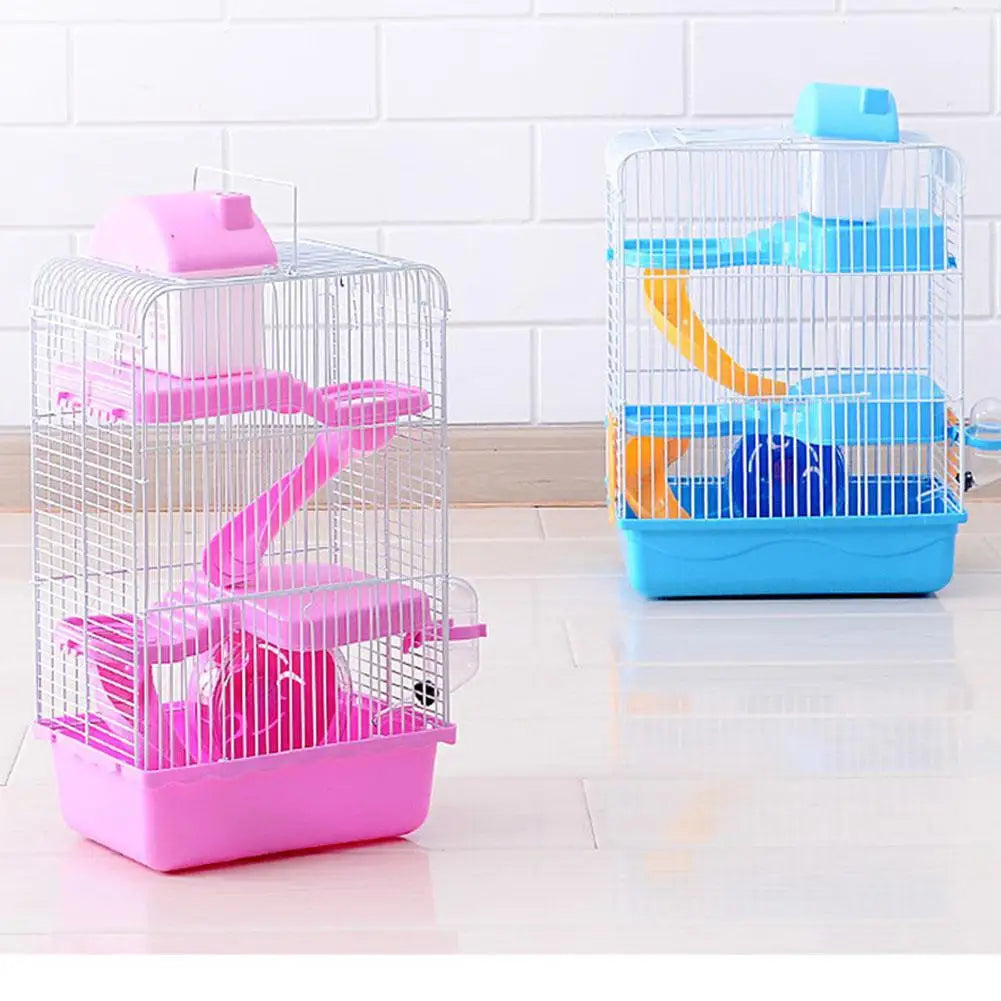 3-storey Pet Hamster Cage Luxury House Portable Mice Home Habitat Decoration