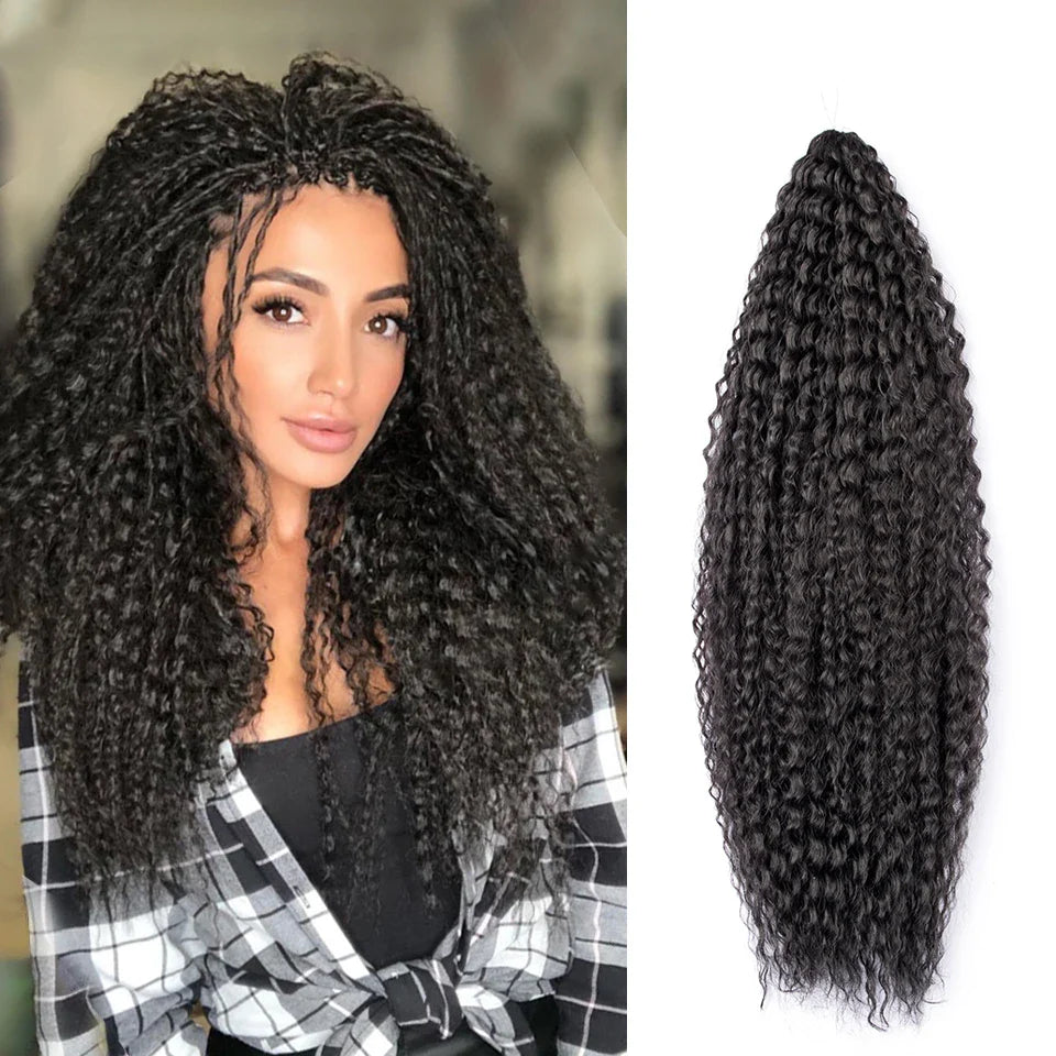 Brazilian Braids Synthetic Curl Hair Soft Braiding Extension 20-28 Inch Afro Crochet Hair Long Water Wave Ombre Color Hair Felek