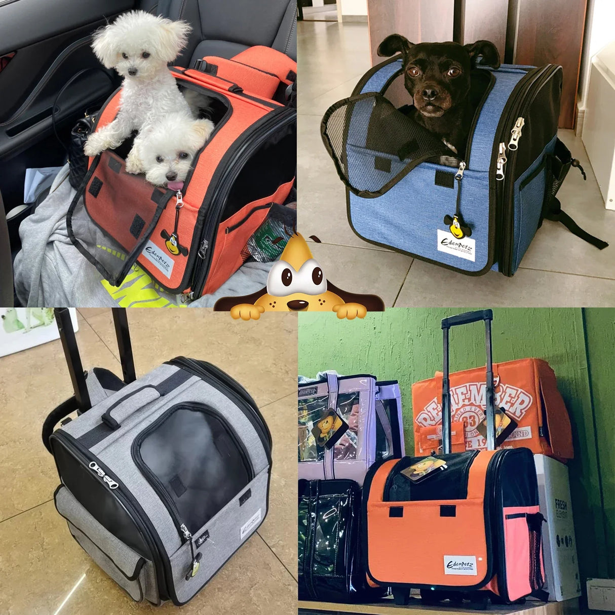 EDENPETZ Pet Dog Cat Trolley Rolling Luggage Backpack Pet Stroller Animal Travel House Suitcase Pet Wheel Carrier