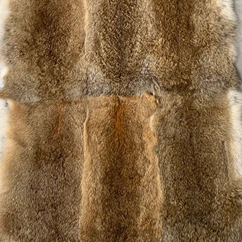 50x100cm Natural Rabbit Fur Patchwork Skin Crafts Sewing Fabric for Apparel Throw Blanket Carpet Needlework Christmas Decoration