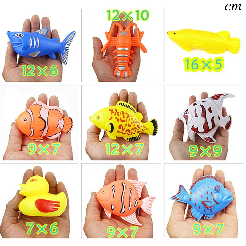 Children Bathtub Magnetic Fishing Toy Swimming Bathing Pool Water Floating Fish Toy Parent-child Interactive Toys Game Baby Toys