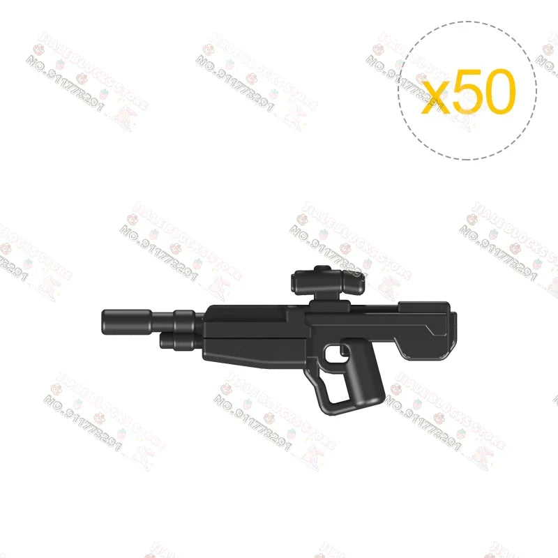 50PCS/LOT Weapon Model Gun Pack Star W Movie Series Blaster Guns Military Accessories DIY Building Blocks Toys For Children Gift