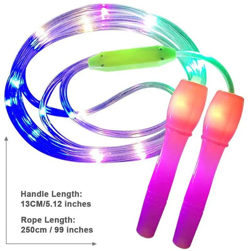 LED Luminous Jump Ropes Skipping Rope Cable for Kids Night Exercise Fitness Training Sports HA