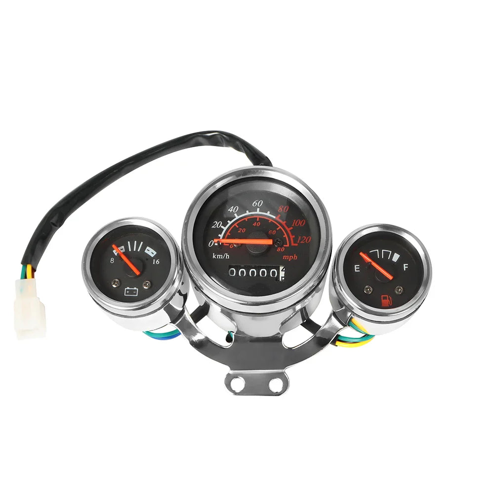 Motorcycle Instrument Digital Tachometer Speedometer Odometer Meter Motorbike Voltmeter Fuel Gauge Kit Fits For Universal