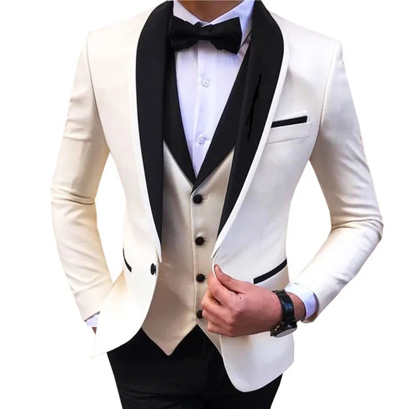 Party Dresses Jacket+Pants+Vest Fashion Suits For Men Slim Fit Party Casual Male Blazer Formal Occasion Dresses Homme Costume