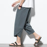 2023 Summer Men Chinese Style Cotton Linen Harem Pants Men Streetwear Breathable Beach Pants Male Casual Calf-Lenght Trousers