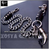 Hip hop punk horns skull metal casual wild pants chain wallet chain key chain men's waist chain DR02