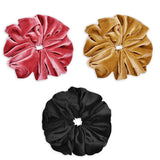 4Pcs/3Pcs Oversized Scrunchie Big Rubber Hair Tie Set Solid Stain Elastic Hair Bands Girl Ponytail Holder Super Hair Accessories