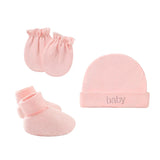 Newborn Birth Set Cotton Boy Girl Accessories Photography Props 3Pcs Set Baby Hat+Gloves+Foot Cover Anti Scratching Baby Stuff