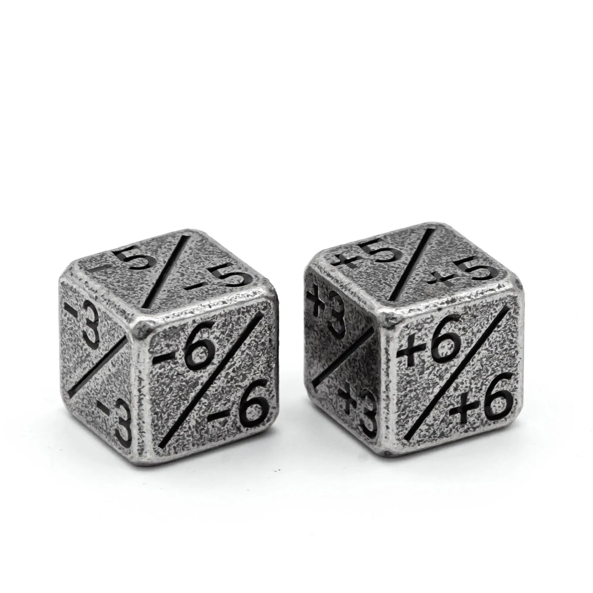 2 Pcs Metal D6 Dice Counters 15MM include 1Pc +Positive +1/+1 and 1Pc -Negative -1/-1 D6 Dice For Magic The Gathering, CCG