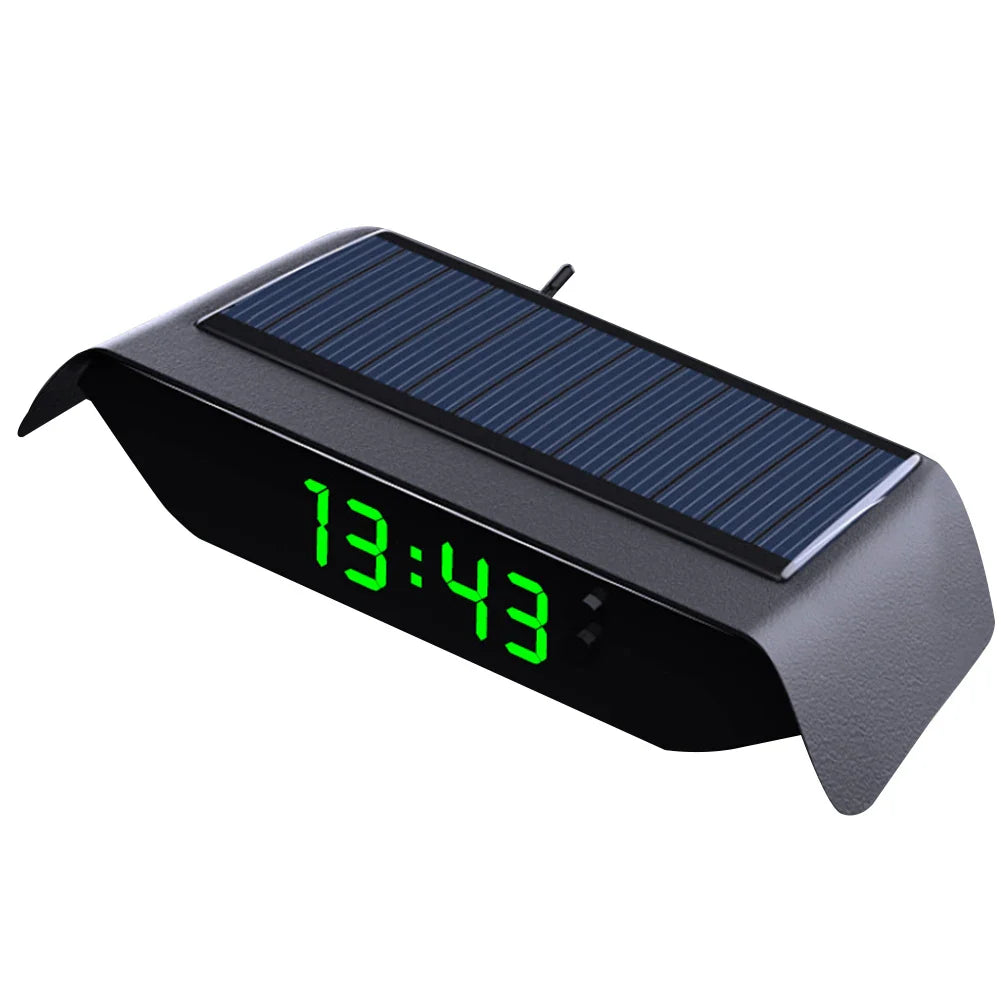 Solar Dashboard Car Clock Display Car Clocks Glow In The Dark Date digital thermometer for vehicles car electronic accessories