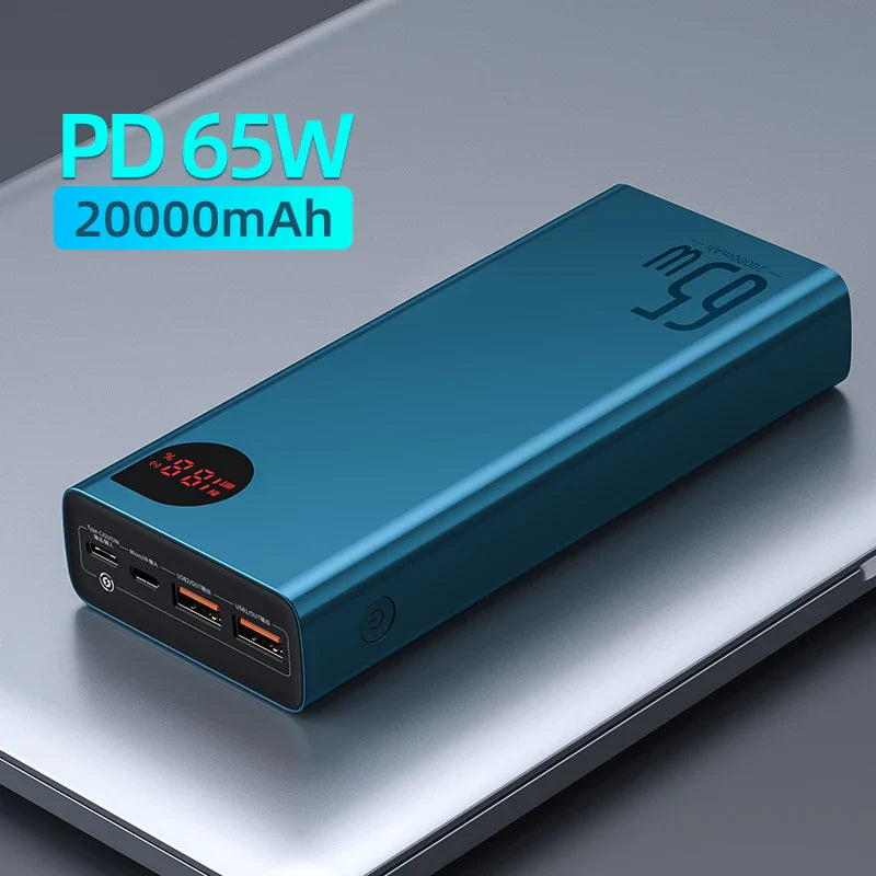 Baseus PD 65W Power Bank 30000mAh Fast Charging External Battery Portable Charger 20000mAh PowerBank For iPhone Xiaomi MacBook