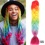 24Inch Synthetic Hair Extensions for Braids 100g/pc Jumbo Braiding Hair Kanekalon Colored Hair Pre Stretched Yaki Jumbo Braids