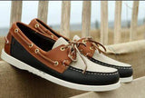 Men's Casual Genuine Leather Docksides Deck Lace Up Moccain Boat Shoes Loafers For Men Driving Fashion Women Shoes Wine Red