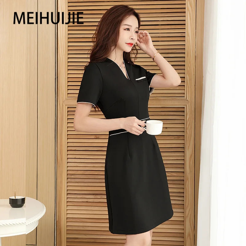 Esthetic Uniform Summer Short Sleeve Beauty Salon Suit Women's Spa Beautician Clothing Hotel Massage Workwear Korean Overalls