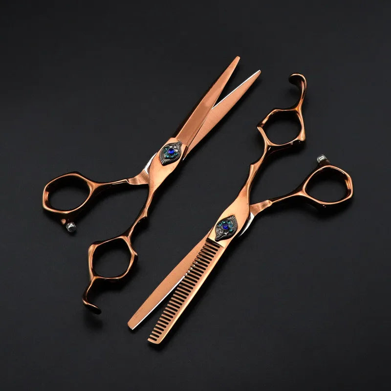 professional japan 440c steel 6 '' Retro Phoenix hair scissors cutting barber tools haircut thinning shears hairdresser scissors