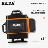 HILDA 12/16 Lines 3/4D Laser Level Level Self-Leveling 360 Horizontal And Vertical Cross Super Powerful Green Laser Level