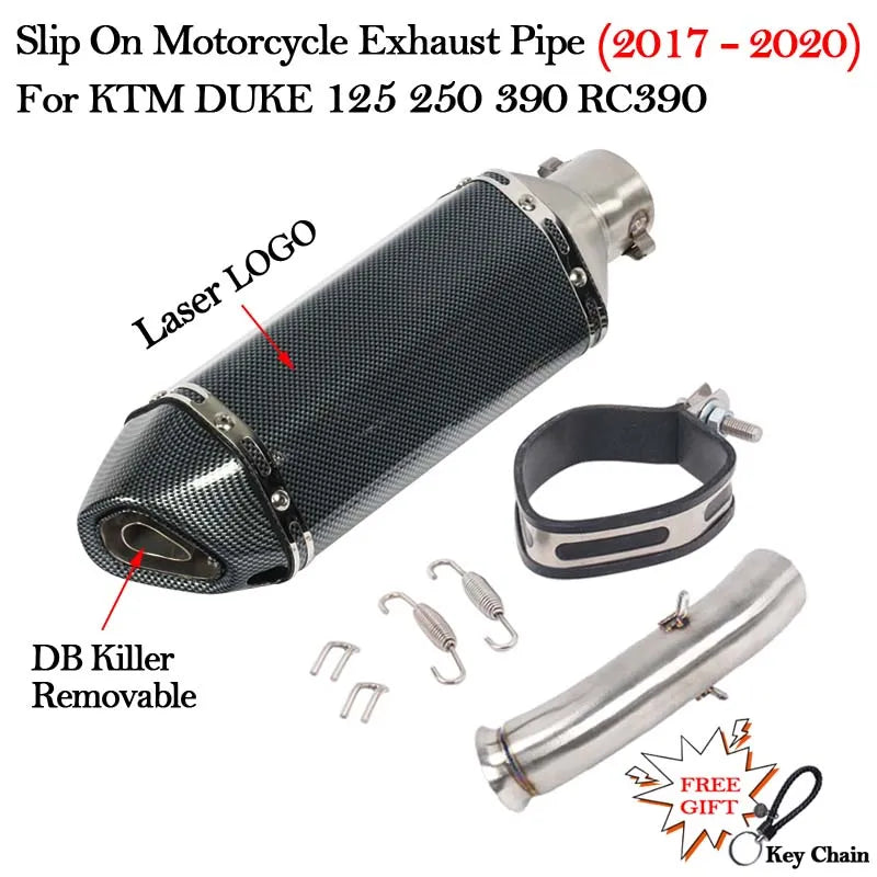 Slip on 51mm Motorcycle Exhaust System Muffler Escape Modified Middle Link Pipe For KTM DUKE 125 250 390 RC390 2017 18 2019 2020