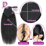 Racily Hair Brazilian Afro Kinky Straight Pony Tail Remy Drawstring Ponytail 100% Human Hair Ponytail Extensions Natural  Hair