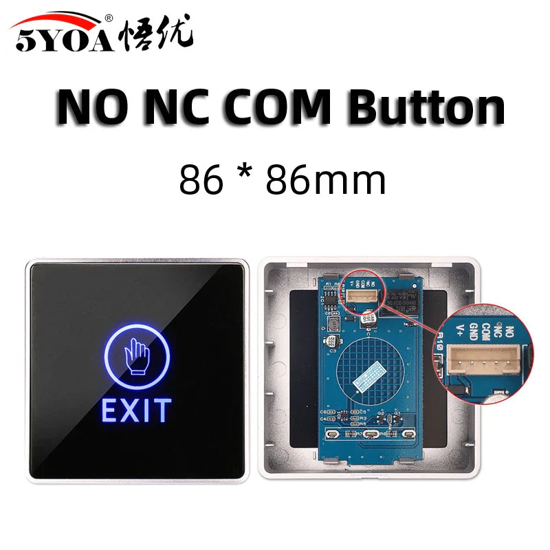 Access Button Door Exit Push Switch No Touch Release Gate Opener Door Access Control System Entry Open Touch