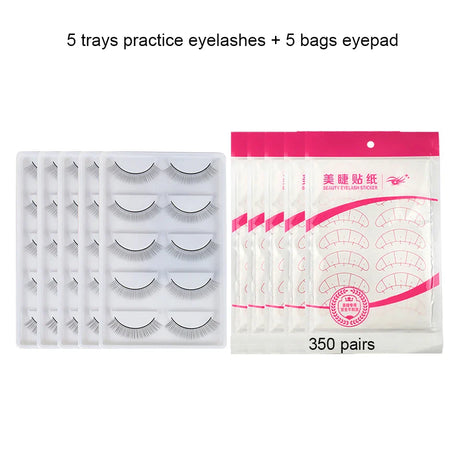 Training False Eyelash Practice Lash Silicone Mannequin Model Head for Beginner Training Set Practicing Eyelash Extension Tools