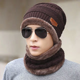 2020 Winter Beanie Hats for Men Women with Thick Fleece Lined Scarf Set Warm Knit Hat Skull Cap Neck Warmer Winter Hat and Scarf