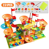 77-308PCS Marble Race Run Big Block Compatible City Building Blocks Funnel Slide Blocks DIY Big Bricks Toys For Children Gift