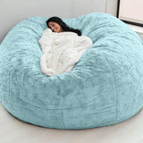 Dropshipping 7FT 183cm Fur Giant Removable Washable Bean Bag Bed Cover Comfortable Living Room Furniture Lazy Sofa Coat Recline