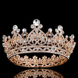 Wedding Crown Gold Silver Color Rhinestone Crystal Diadem Queen Crown Princess Tiaras Bridal Hair Jewelry Party Hair Accessories