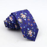 New Floral Tie For Men Skinny Casual Cotton Necktie For Wedding Casual Mens Neckties Classic Suits Flower Print Neck Ties Cravat