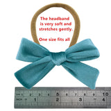 4pcs/Lot Baby Girl Headband Velvet Newborn Bow Head Band Infant Thin Nylon Headbands Soft Hairband Toddler Spring Summer Hair