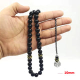 Natural Black Agates rosary Muslim Tasbih gift islam misbaha Man's Onxy prayer beads Eid ramadan Gift for men