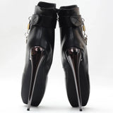 JIALUOWEI New 7Inch Stiletto High Heel Lock Wrap Strap Ankle Length Fetish Ballet Boots In Stock Shipping Fast