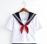 White Schoolgirl Uniform Japanese Class Navy Sailor School Uniforms Students Clothes For Girls Anime COS Sailor JK Navy Suit