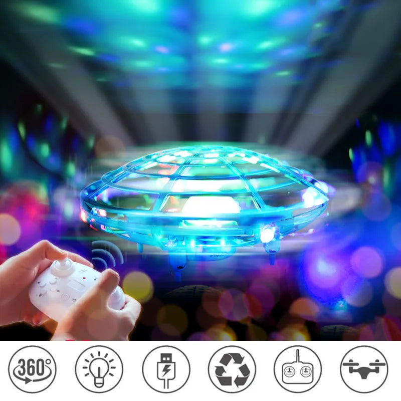 Mini RC UFO Drone With LED Light Gesture Sensing Quadcopter Anti-collision Induction Flying Ball Dron YC-003 Toys for children