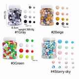 Bopoobo 200Pcs Silicone Beads Baby Teething Food Grade BPA Free Care Chewable Round Teethers for Diy Pacifier Chain Accessorise