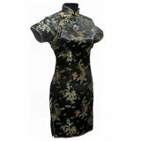Vintage Chinese style Mini Cheongsam New Arrival Women's Satin Qipao Red Summer Sexy Party Dress Mujer Vestidos S-6XL