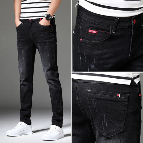 Fashion High Quality Stretch Casual Men Jeans Skinny Jeans Mens Blue Black Gray Denim Jeans Male Trouser Brand Pants