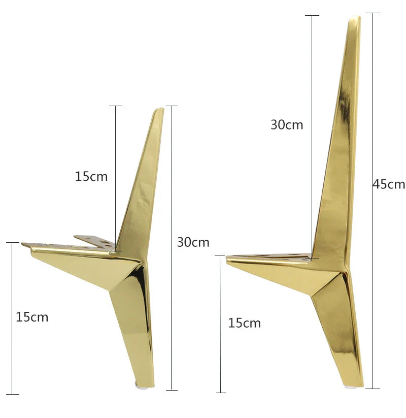 4Pcs Furniture Legs Gold Metal Heavy Duty Support leg Bracket for Table Sofa Cabinet Chair feet Corner Protector Furniture Parts