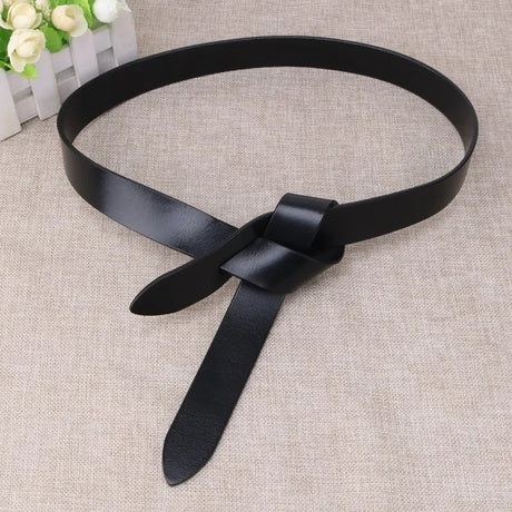 High Quality Long Cowhide Belts Knot Design DIY Buckle Strap Fashion Waistbands HOT Real Leather Knotted Belt Women Accessories