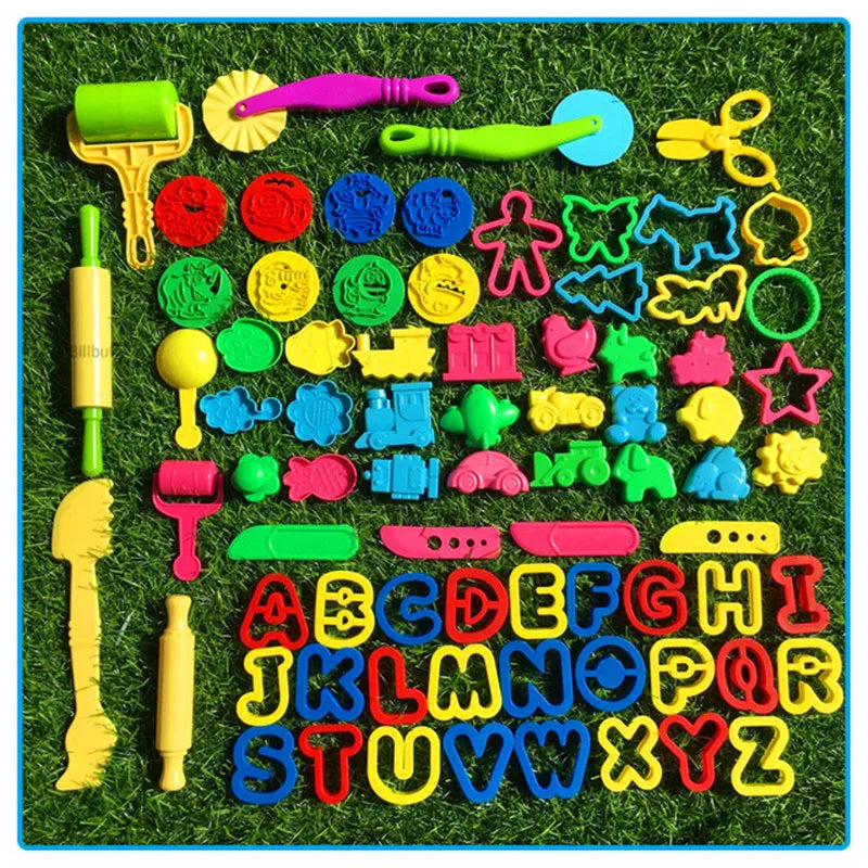 Hot Sale DIY Slimes Play Dough Tools Accessories Plasticine Dinosaur Animal Model Clay Kits Soft Clay Cut Sets Toys for Children