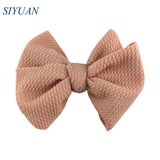 20pcs/lot High Quality 4.5'' Solid Seersucker Waffle Bow Knot with Clip Girl Party Headdress Accessories HDJ157