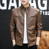 Men Leather Suit Jacket Men Slim Fit Short Coat Men Fashion Leather jacket Streetwear Casual Blazer Jackets Male Outerwear