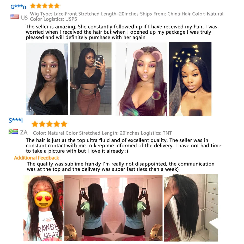 Transparent 13x4 13x6 Lace Front Human Hair Wigs Brazilian 360 Straight Lace Frontal For Women PrePlucked 4x4 5x5 Closure Wig