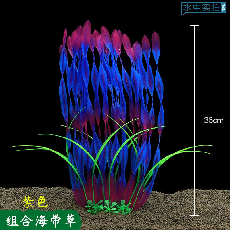 24-52cm Large Aquarium Plants Plastic Grass Fish Tank Decor Artificial Fake Water Plant Ornaments Aquarium Accessories