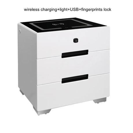 Smart Bedside Table with Wireless USB Charging Creative Multi-Functional Infrared Sensitive LED Light Hotel Night Stands