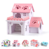 Wooden Hamster Hideout House Squirrel Hedgehog Villa Small Pet Habitat Hamster Accessories Chinchilla Guinea Pigs Pet Supplies