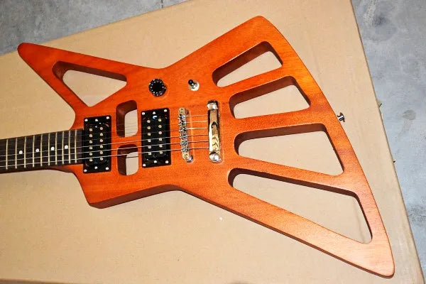 Factory customized goose shaped 6 electric guitar hollow body, lightweight guitar, support customization