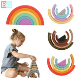 Montessori 3D Puzzle Toys Silicone Stacking Rainbow Toy for 3 to 5 Year Old and Up Stacking Rainbow for Kids and Babies toys